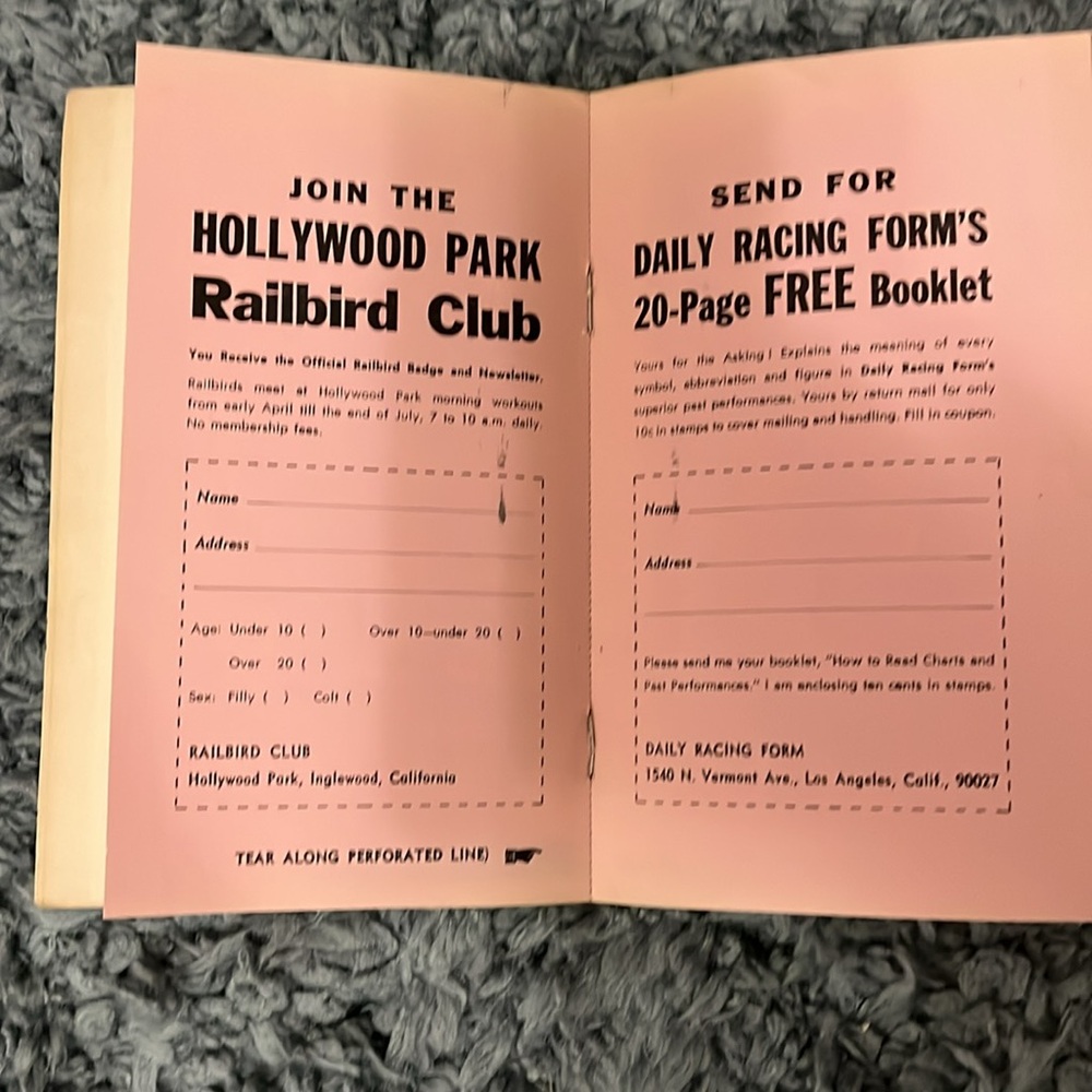 Vintage from 1960’s Hollywood Park Railbird Handbook - Picture 5 of 8